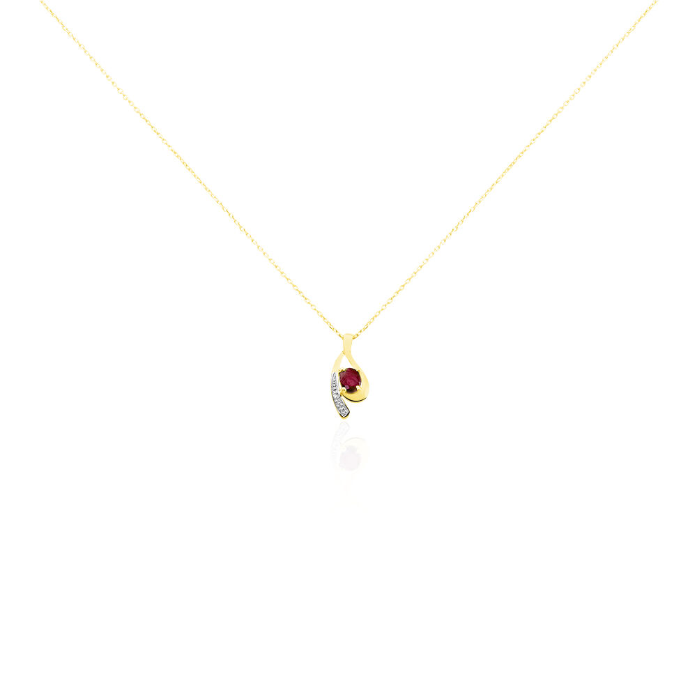 Collier Sagesse Or Jaune Rubis Et Diamant - Colliers avec pierres Femme | Marc Orian
