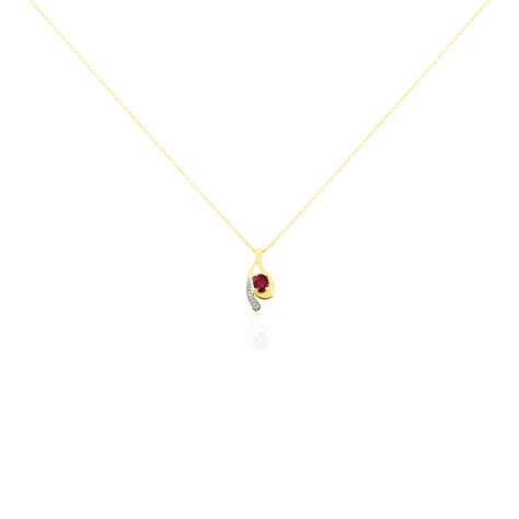 Collier Sagesse Or Jaune Rubis Et Diamant - Colliers avec pierres Femme | Marc Orian