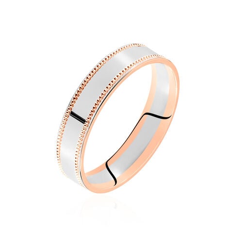 Alliance Liseret Perle Ruban Plat Or Bicolore - Alliances personnalis&eacute;es Famille | Marc Orian