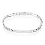 Bracelet Identit&eacute; Vivian Argent Blanc - Gourmettes Femme | Marc Orian