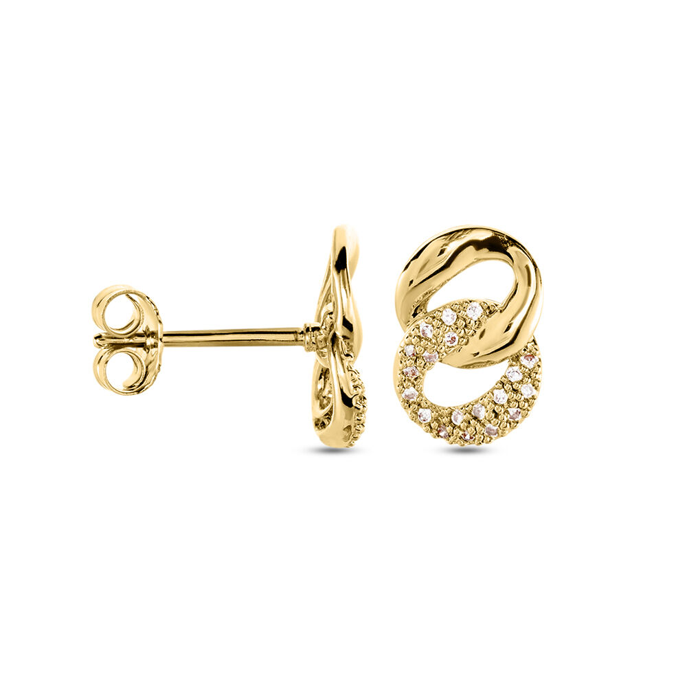 Boucles D'oreilles Puces Plaqué Or Jaune Amato Oxydes De Zirconium - Puces Femme | Marc Orian