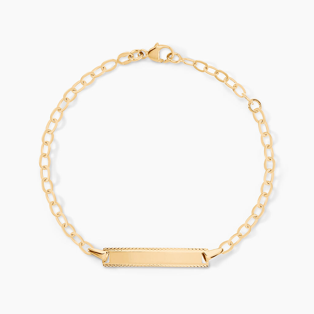 Bracelet Identit&eacute; Gaspardine Maille For&ccedil;at Or Jaune - Gourmettes Enfant | Marc Orian