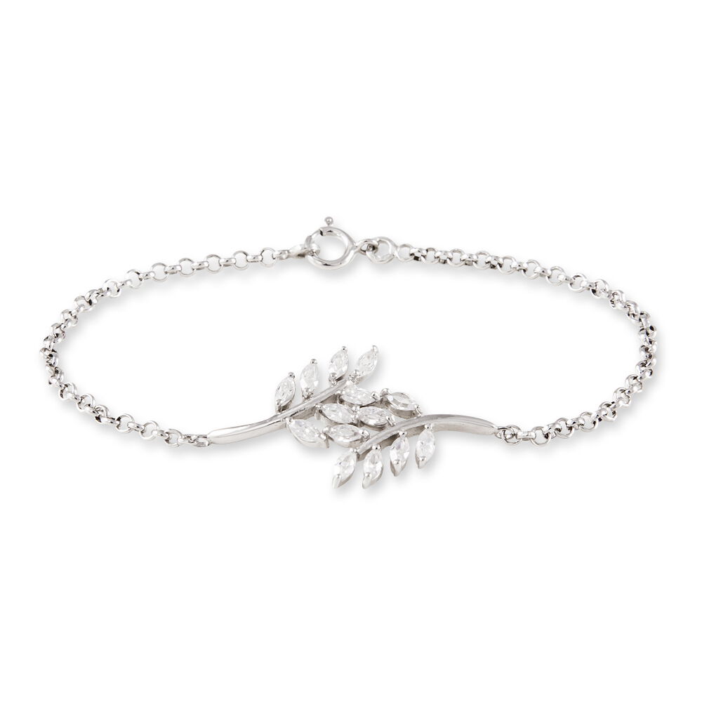 Bracelet Ble Argent Blanc Oxyde De Zirconium - Bracelets chaînes Femme | Marc Orian