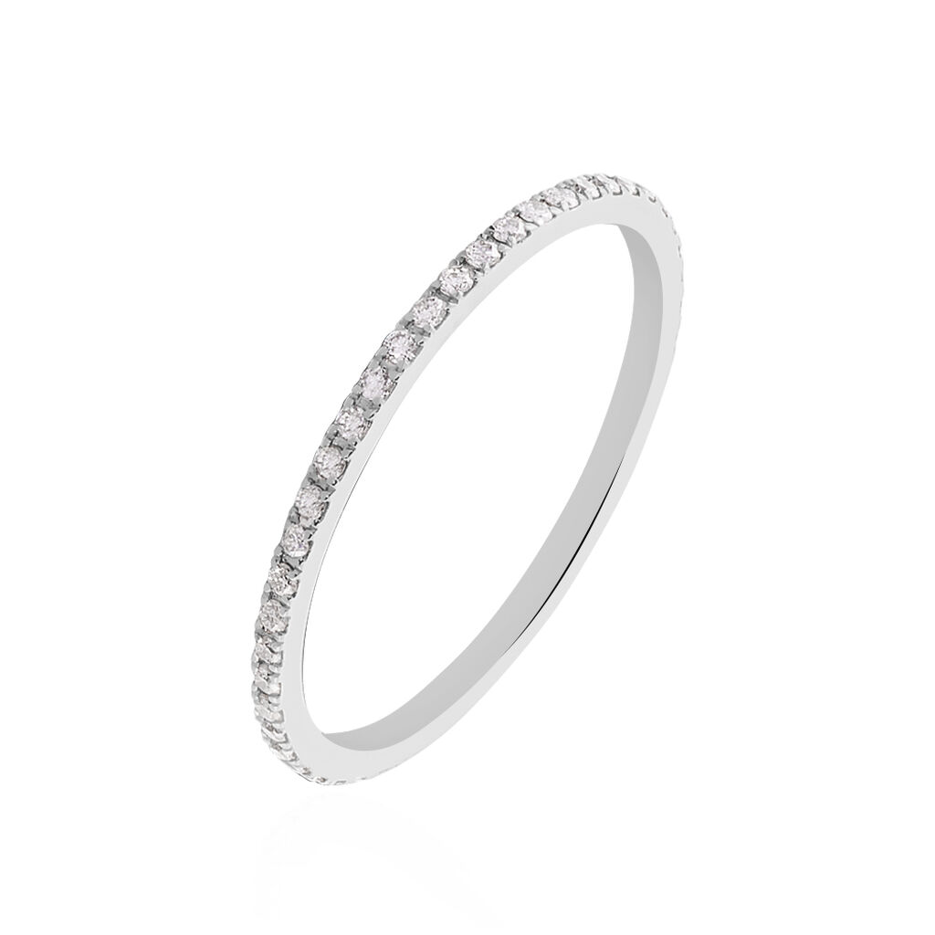 Alliance Lauralee Or Blanc Diamant - Alliances avec pierres Femme | Marc Orian