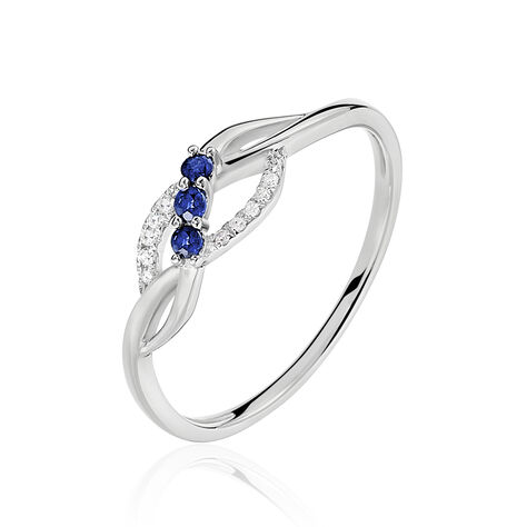 Bague Rosalyne Or Blanc Saphir Et Diamant - Bagues fiançailles Femme | Marc Orian
