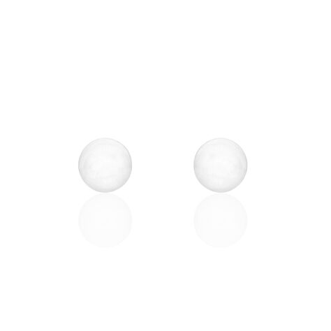 Boucles D'oreilles Puces Orbe Argent Blanc Céramique - Puces Femme | Marc Orian