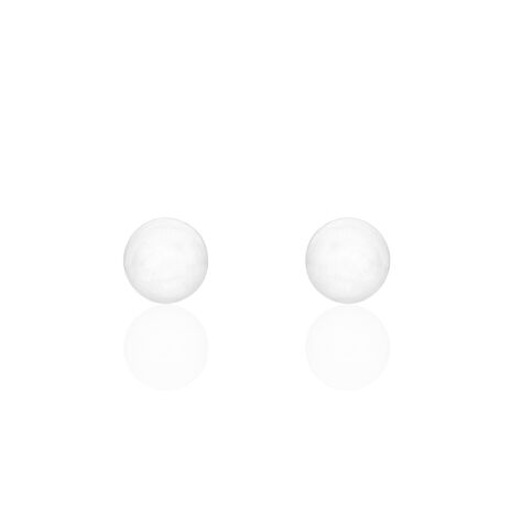 Boucles D'oreilles Puces Orbe Argent Blanc Céramique - Clous d'oreilles Femme | Marc Orian