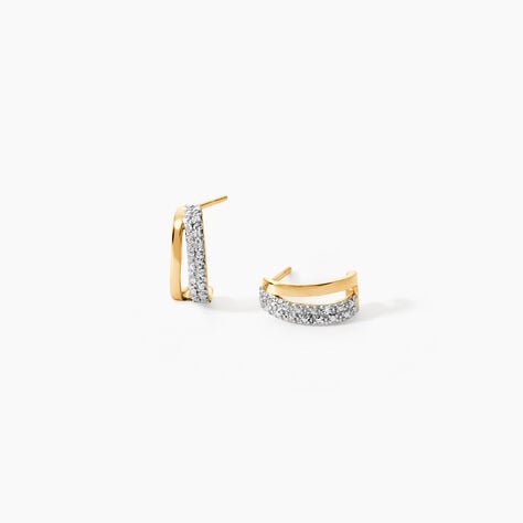Boucles D'oreilles Puces Clotilda Or Jaune Diamant - Puces Femme | Marc Orian