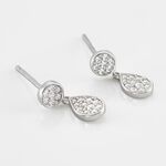 Boucles D'oreilles Pendantes Aletha Argent Blanc Oxyde De Zirconium - Pendantes Femme | Marc Orian