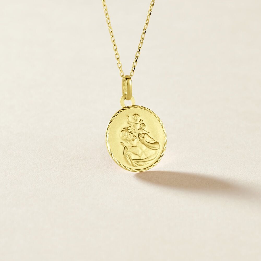 Pendentif Saint Christophe Diamante Or Jaune - Bijoux personnalis&eacute;s Famille | Marc Orian