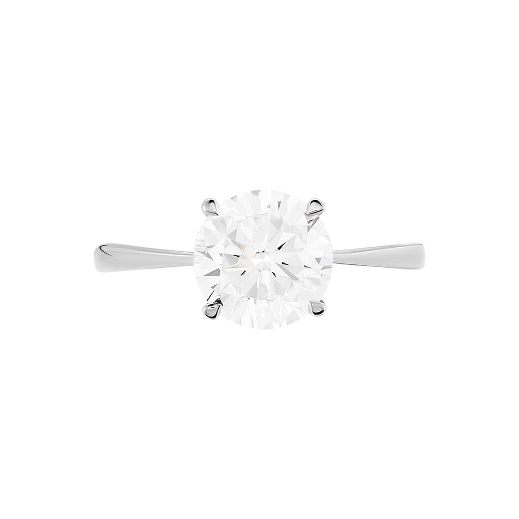 Bague Solitaire Abriel Or Blanc Oxyde De Zirconium - Bagues Solitaire Femme | Marc Orian
