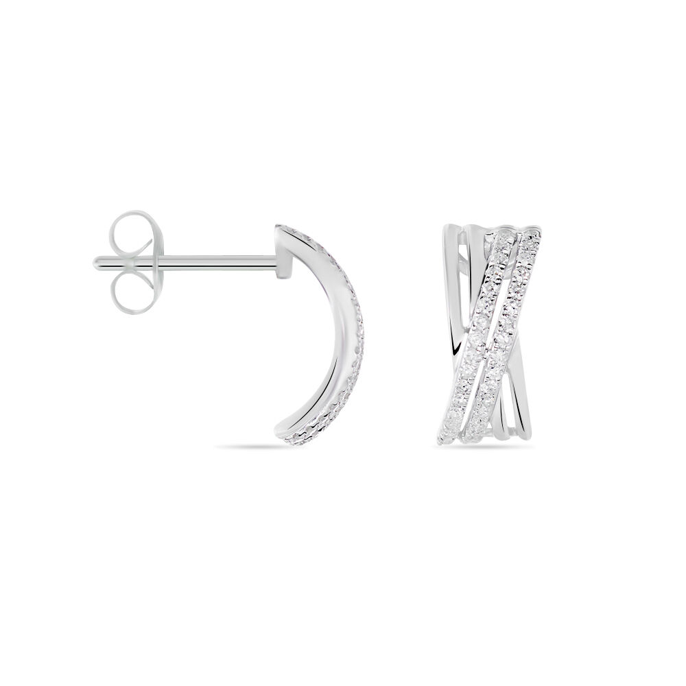 Boucles D'oreilles Puces Julianne Or Blanc Diamant - Puces Femme | Marc Orian