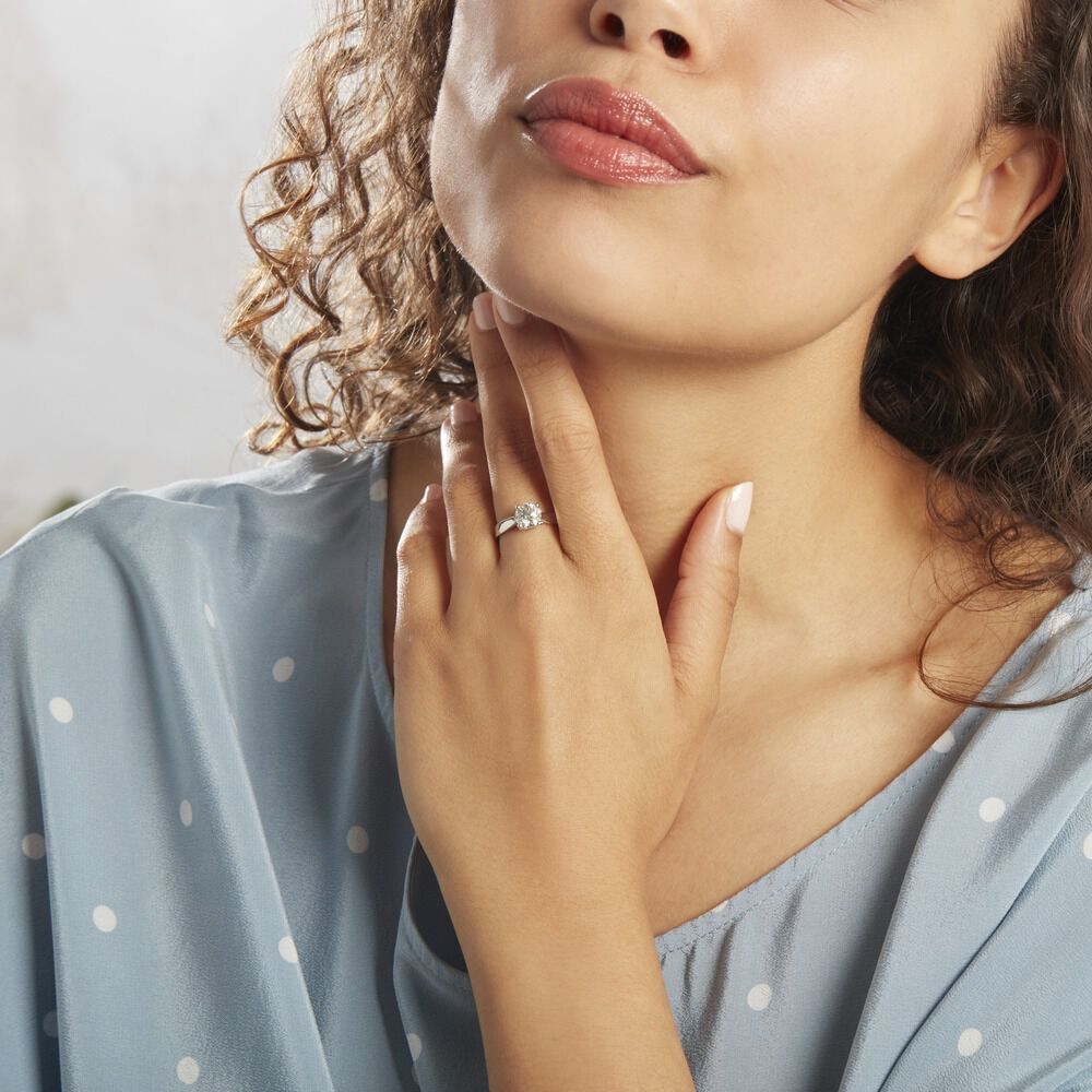 Bague Solitaire Vicoeuria Or Blanc Diamant Synthétique - Solitaires Femme | Marc Orian