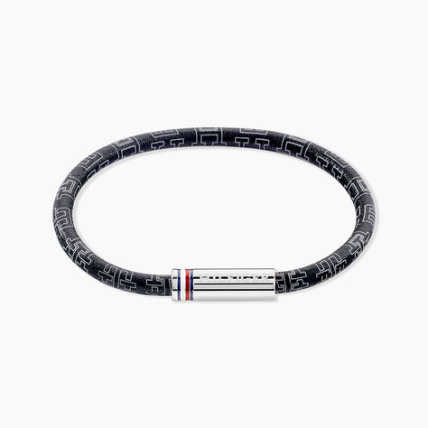 Bracelet Tommy Hilfiger Printed Cord Cuir De Veau Noir - Bracelets cuir Homme | Marc Orian