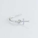 Cr&eacute;ole Unitaire Ancelin Rondes Argent Blanc Oxyde De Zirconium - Piercings d'oreilles Femme | Marc Orian