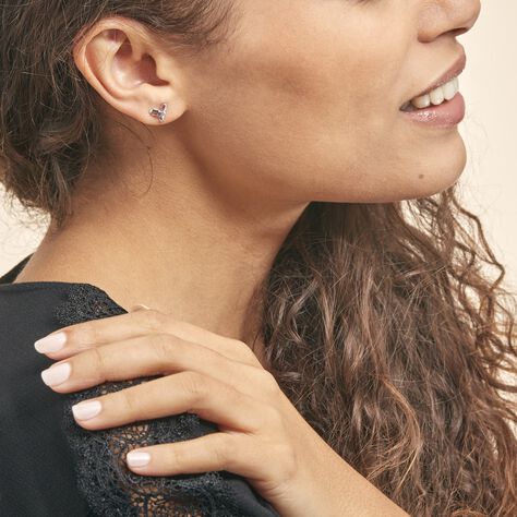 Boucles D'oreilles Puces Volute Or Blanc Diamant - Clous d'oreilles Femme | Marc Orian