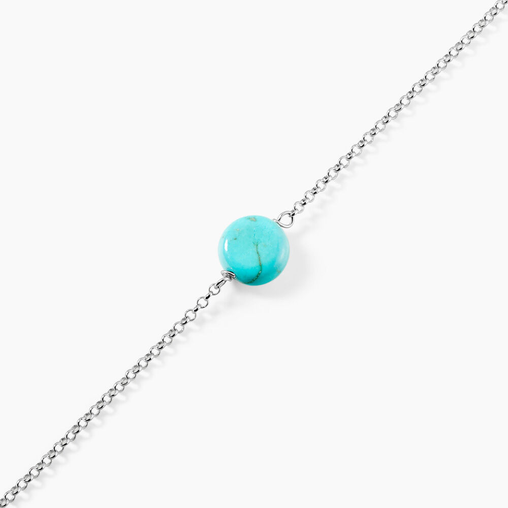 Bracelet Graziana Argent Blanc Turquoise - Bracelets Medailles Femme | Marc Orian