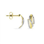 Boucles D'oreilles Puces Bodil Or Bicolore Diamant - Puces Femme | Marc Orian