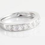 Demi-alliance Or Blanc  Valentine Diamant Synthetique - Alliances avec pierres Femme | Marc Orian