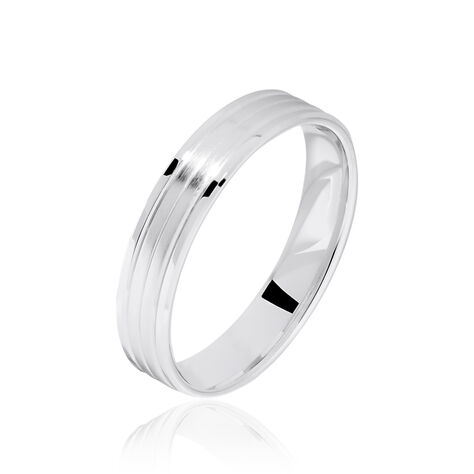 Alliance Basile Ruban Plat Or Blanc - Alliances duo Famille | Marc Orian