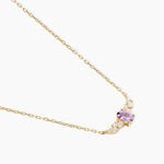 Collier Celeste Or Jaune Am&eacute;thyste Oxyde De Zirconium - Colliers avec pierres Femme | Marc Orian