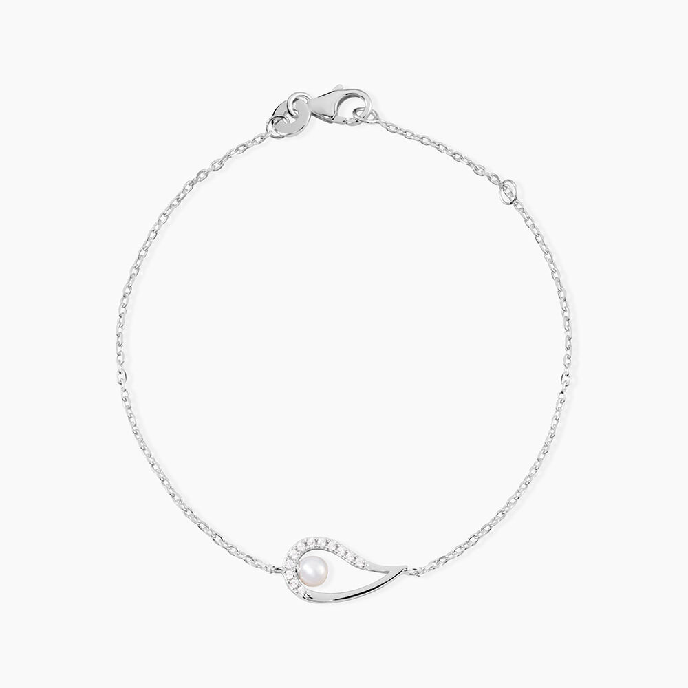 Bracelet Akiko Argent Blanc Perle De Culture Et Oxyde De Zirconium - Bracelets fantaisie Femme | Marc Orian