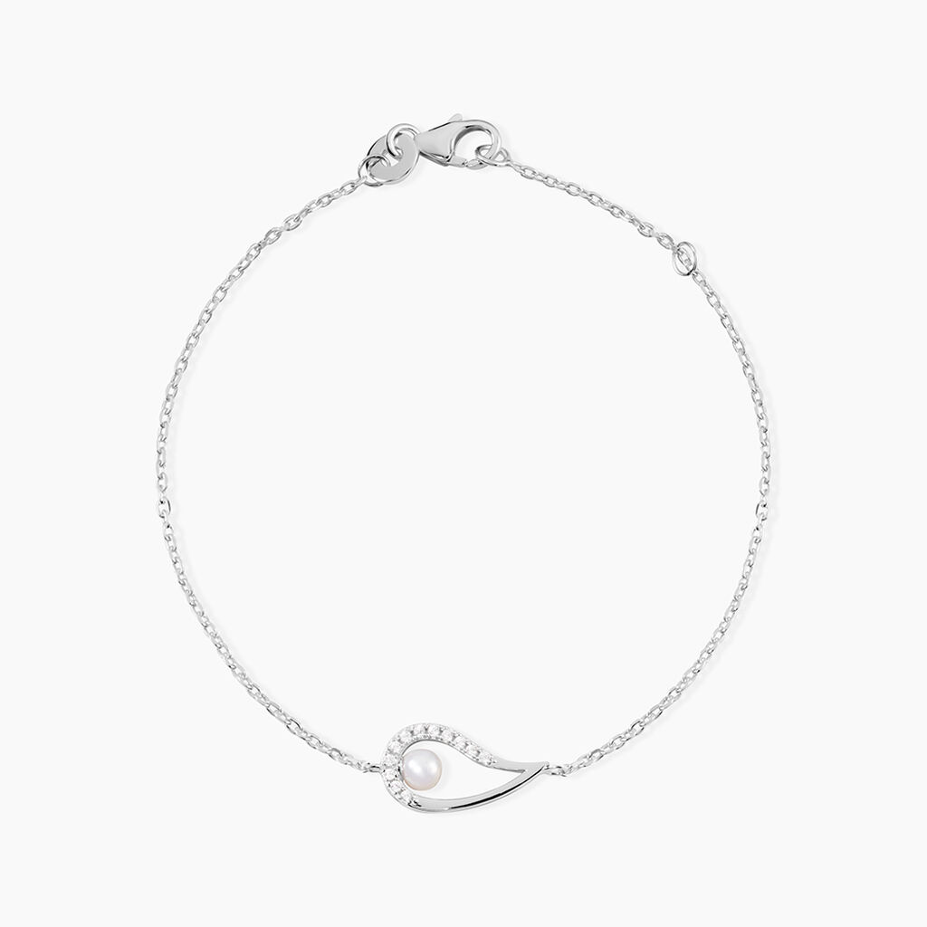 Bracelet Akiko Argent Blanc Perle De Culture Et Oxyde De Zirconium - Bracelets fantaisie Femme | Marc Orian