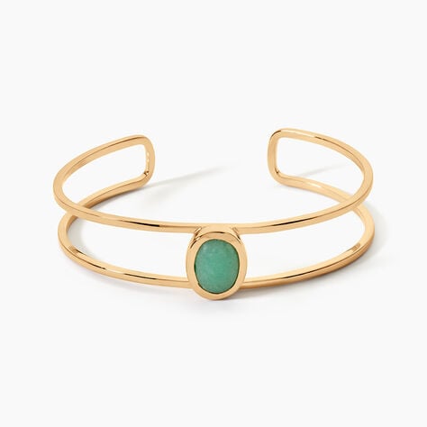 Bracelet Jonc Veina Plaqu&eacute; Or Jaune Aventurine - Bracelets joncs Femme | Marc Orian
