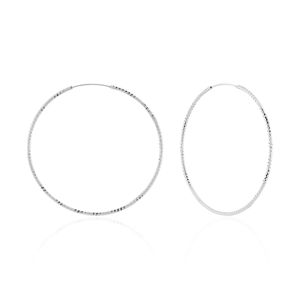 Créoles Argent Blanc Agathe - Grosses créoles Femme | Marc Orian