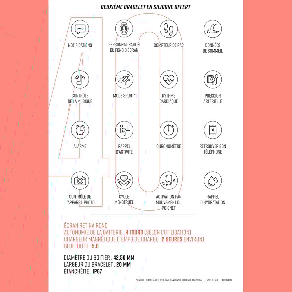 Coffret De Montre Lotus Connect&eacute;e Smartwach Noir - Montres &eacute;tanches Famille | Marc Orian