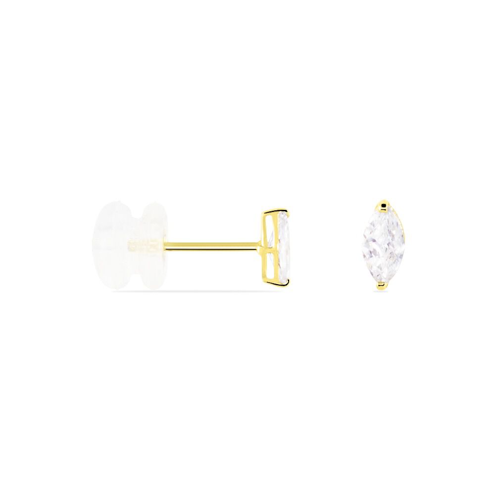 Boucles D'oreilles Puces Muflier Or Jaune Oxyde - Puces Femme | Marc Orian