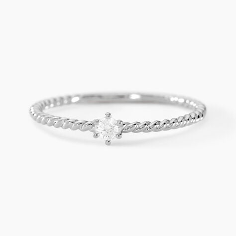 Bague Tamar Argent Blanc Diamant Synth&eacute;tique - Solitaires Femme | Marc Orian