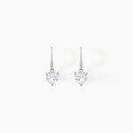 Boucles D'oreilles Pendantes Bo Coeur Pm Or Blanc Oxyde De Zirconium - Pendantes Femme | Marc Orian