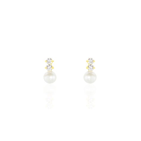 Boucles D'oreilles Pendantes Taima Or Jaune Perle De Culture - Pendantes Femme | Marc Orian