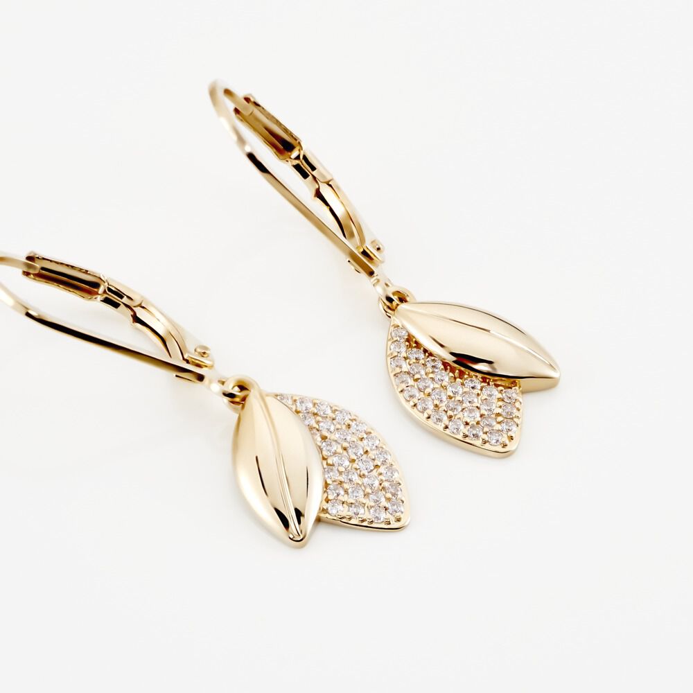 Boucles D'oreilles Pendantes Plaqu&eacute; Or Jaune Simao Oxydes De Zirconium - Pendantes Femme | Marc Orian