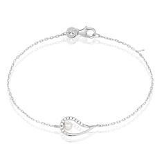 Bracelet Akiko Argent Blanc Perle De Culture Et Oxyde De Zirconium - Bracelets chaînes Femme | Marc Orian
