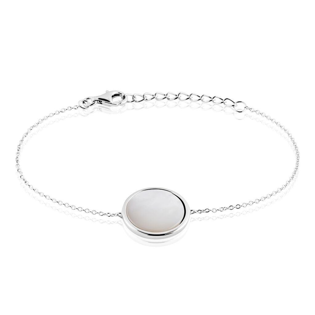 Bracelet Zealie Argent Blanc Nacre - Bracelets Medailles Femme | Marc Orian