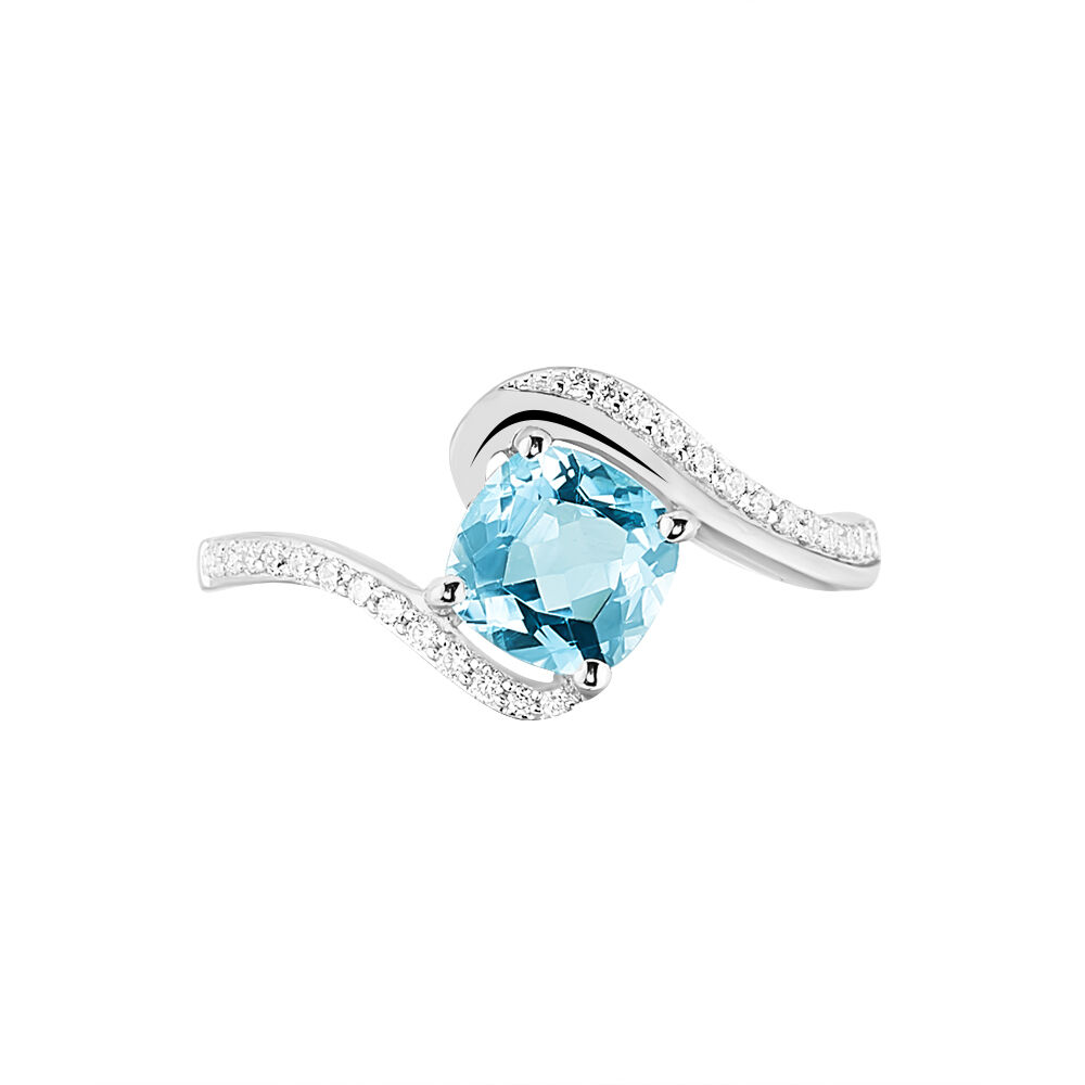 Bague Maria-serena Or Blanc Topaze Et Oxyde De Zirconium - Bagues pierres fines Femme | Marc Orian
