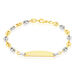 Bracelet Identité Evin Maille Grain De Cafe Or Bicolore - Gourmettes Enfant | Marc Orian