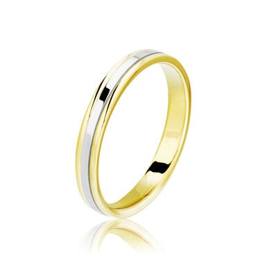 Alliance Manaelle Ruban Plat Or Bicolore