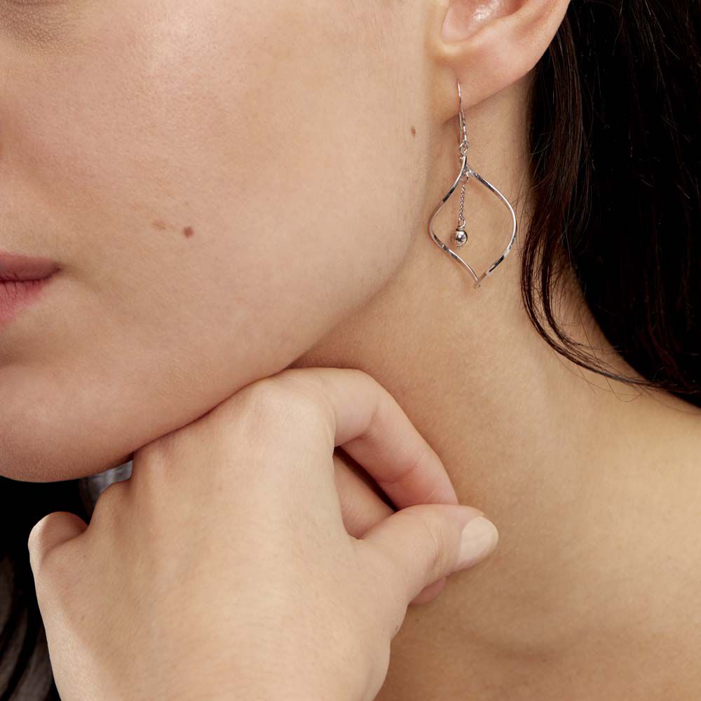 Boucles D'oreilles Pendantes Melaine Argent Blanc - Pendantes Femme | Marc Orian