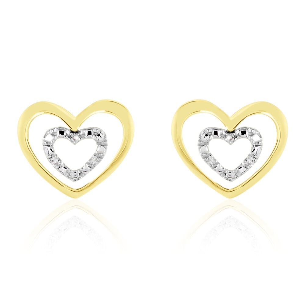 Boucles D'oreilles Puces Or Jaune Juliame Diamants - Puces Femme | Marc Orian