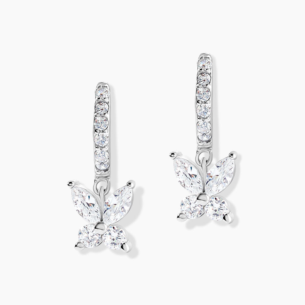 Cr&eacute;oles Argent Blanc Karitate Oxydes De Zirconium - Boucles d'oreilles pampille Femme | Marc Orian
