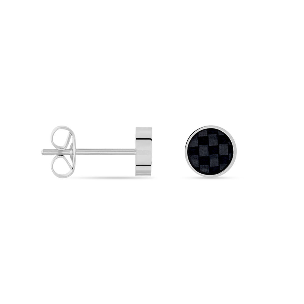 Boucles D'oreilles Puces Phebus Him Classique Acier Blanc - Puces Homme | Marc Orian