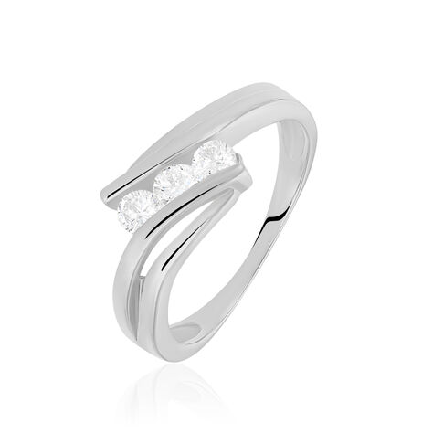 Bague Cascade Argent Blanc Oxyde De Zirconium - Bagues fiançailles Femme | Marc Orian