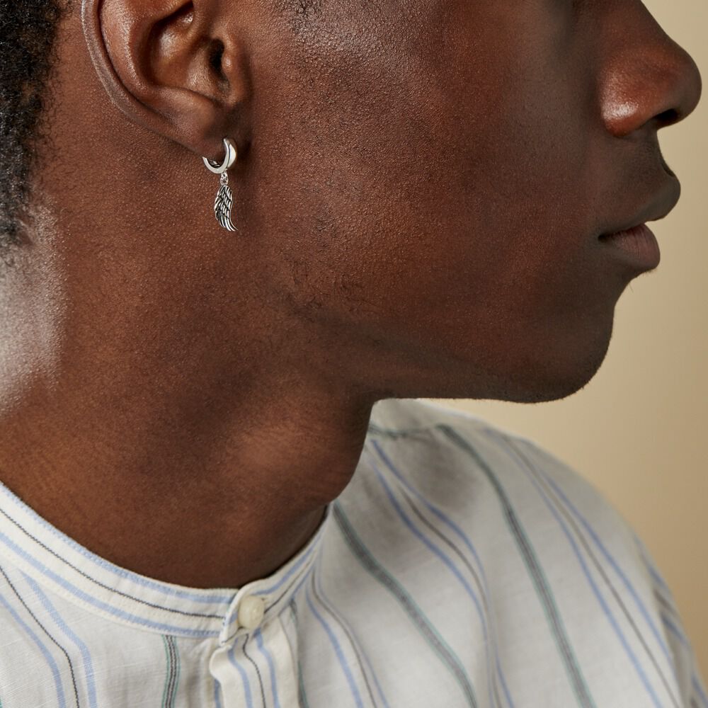 Créole Unitaire Argent Blanc Elias - Piercings d'oreilles Homme | Marc Orian