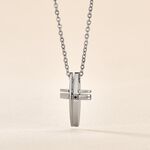 Collier Ruya Acier Blanc Oxyde De Zirconium - Colliers avec pierres Homme | Marc Orian