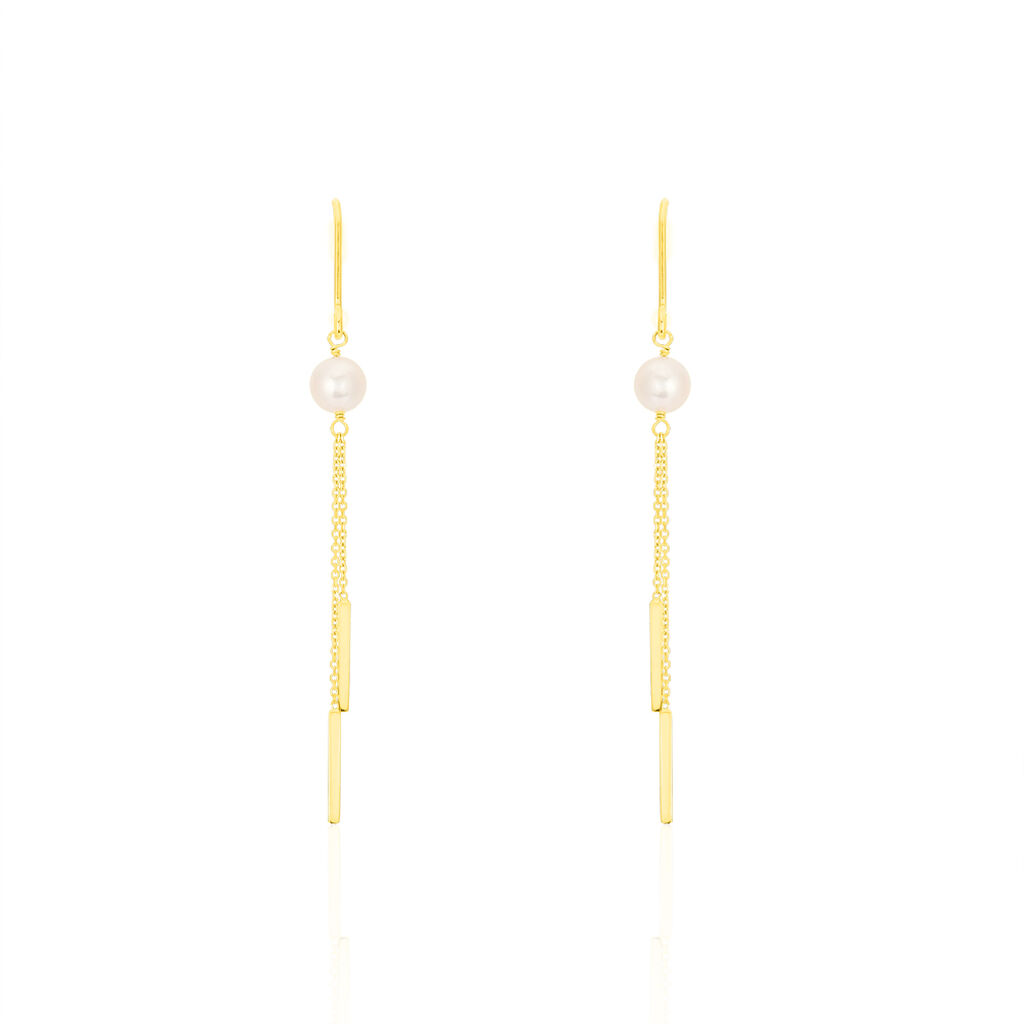 Boucles D'oreilles Pendantes Salman Or Jaune Perle De Culture - Pendantes Femme | Marc Orian