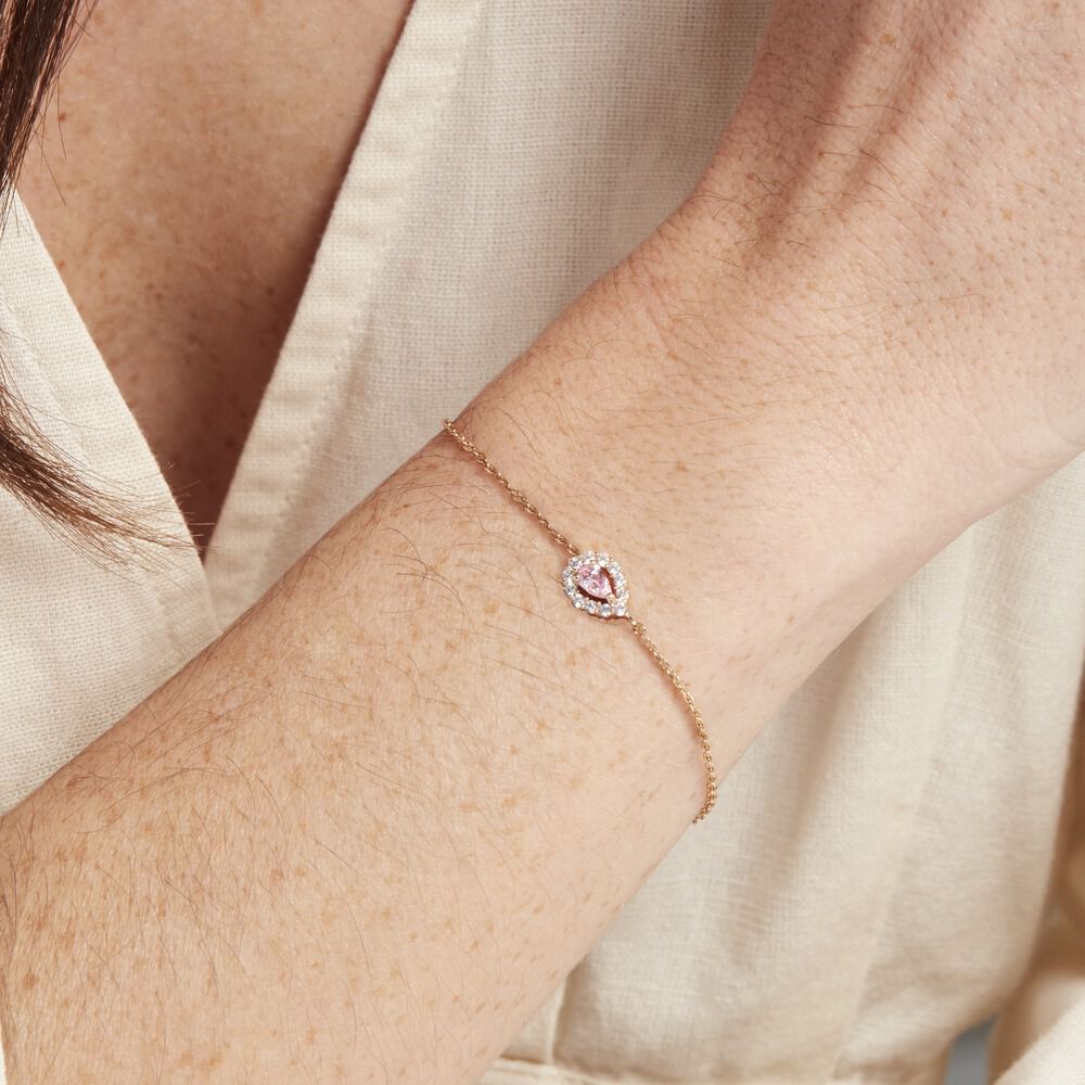 Bracelet Zihna Plaqué Or Jaune Pierre De Synthèse Oxyde - Bracelets chaînes Femme | Marc Orian