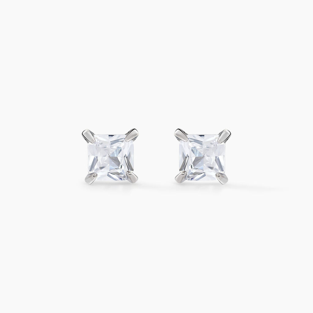 Boucles D'oreilles Puces Alys Argent Blanc Oxyde De Zirconium - Puces Femme | Marc Orian